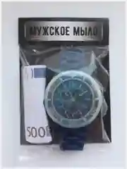 Синий сувенирное мыло ручной работы "Часы наручные"