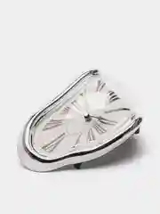 Серебряный часы стекающие интерьерные
