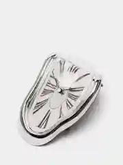 Серебряный часы стекающие интерьерные