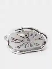 Серебряный часы стекающие интерьерные