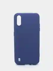 Синий меланж чехол силиконовый с микрофиброй внутри для Samsung (самсунг) Galaxy A01
