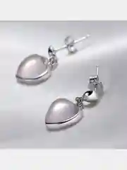 Серьги-гвоздики "Розовое сердце"
