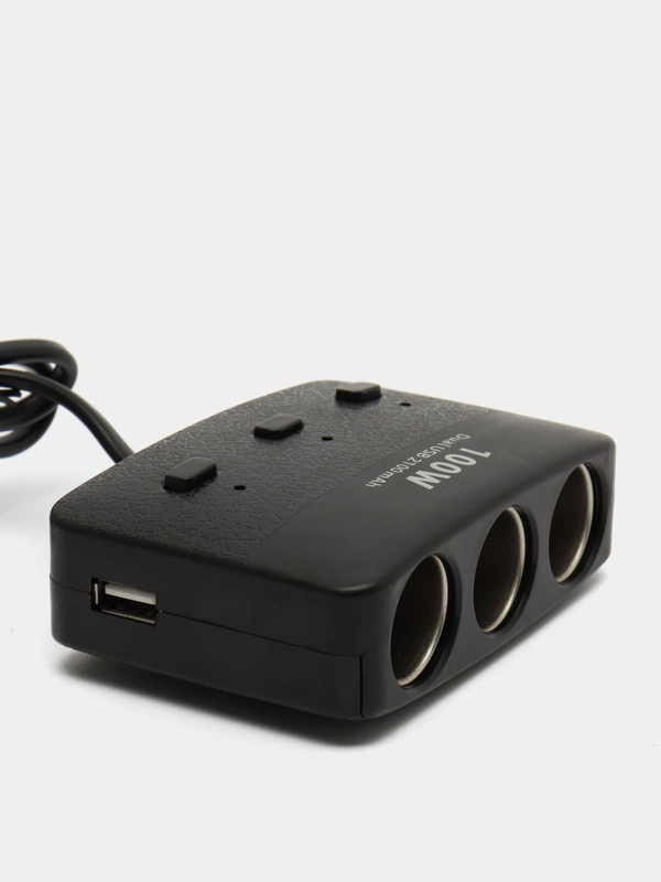 Разветвитель прикуривателя Olesson, 1636, на 3 прикуривателя, 2 USB выход 3100mAh