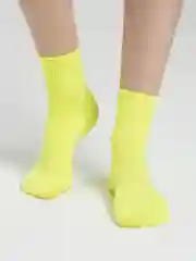 Желтый носки женские, короткие, однотонные