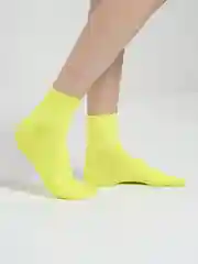 Желтый носки женские, короткие, однотонные