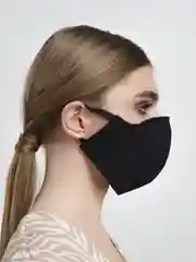 Маска защитная многоразовая, тканевая, для лица, чёрная, 2 штуки