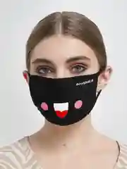 Многоразовая двуслойная тканевая маска Улыбка с языком и щечками