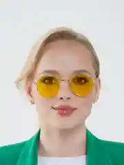 Желтый очки солнцезащитные, имиджевые унисекс с чехлом