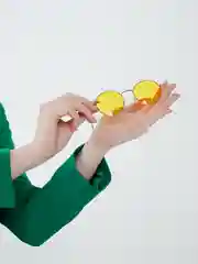 Желтый очки солнцезащитные, имиджевые унисекс с чехлом