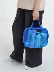 Сумка в роддом прозрачная, влагостойкая, комплект 2 шт., темно-голубой