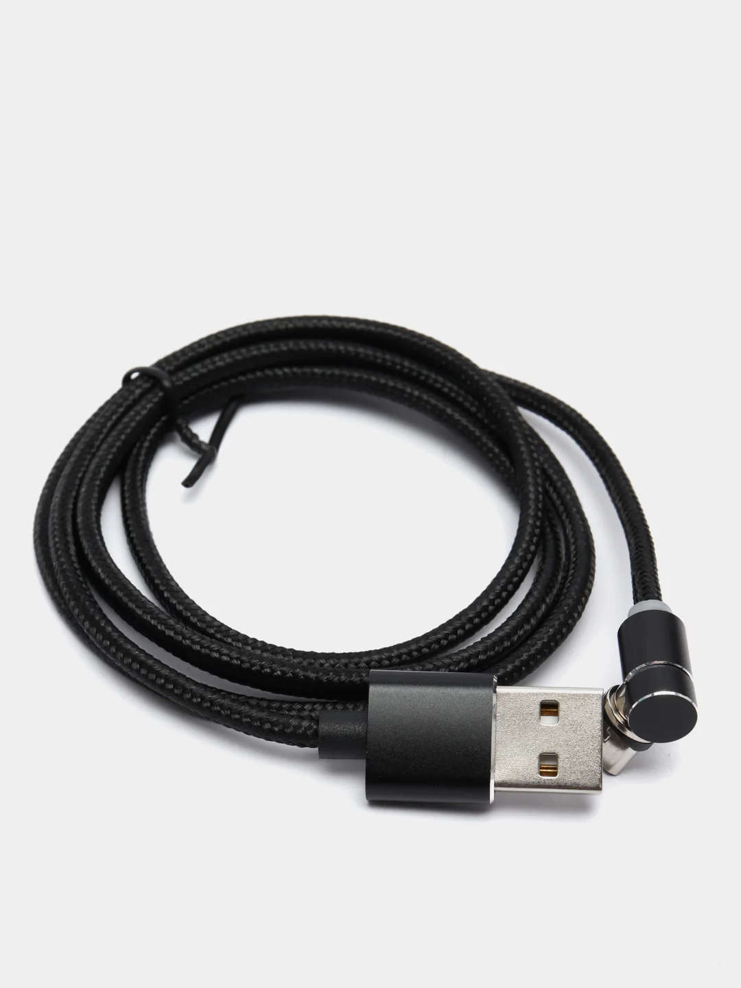 Черный usb кабель магнитный 3 в 1, сменные разъемы MicroUSB,Type-C,Lightning для Android и iPhone