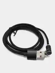 Черный usb кабель магнитный 3 в 1, сменные разъемы MicroUSB,Type-C,Lightning для Android и iPhone