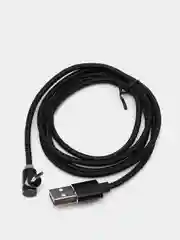 Черный usb кабель магнитный 3 в 1, сменные разъемы MicroUSB,Type-C,Lightning для Android и iPhone