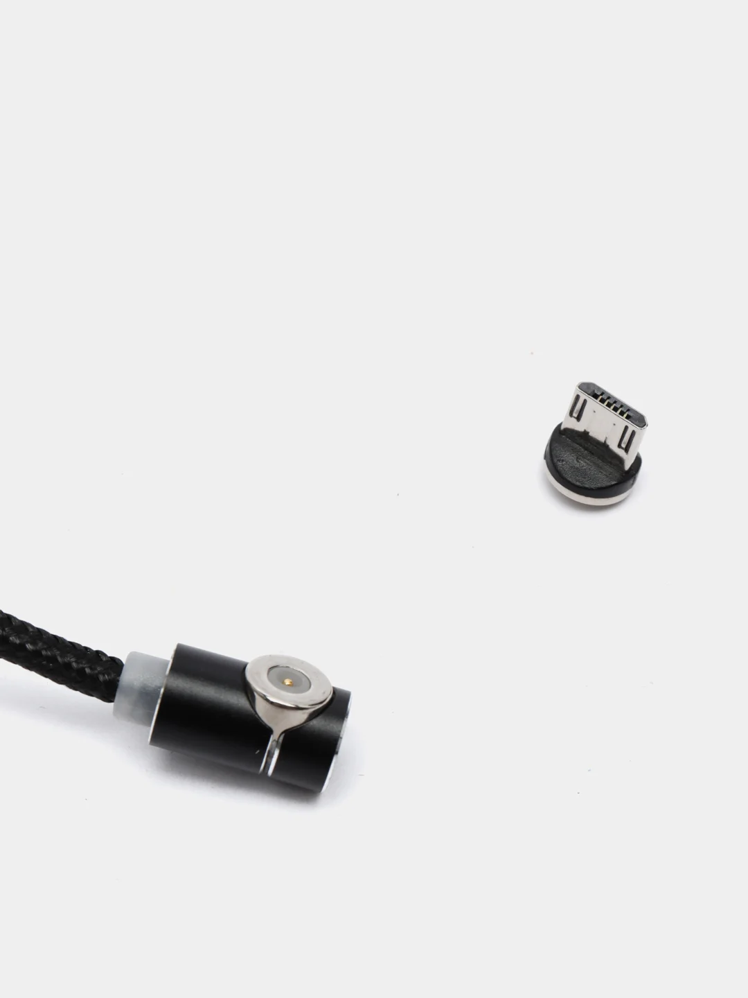 Черный usb кабель магнитный 3 в 1, сменные разъемы MicroUSB,Type-C,Lightning для Android и iPhone
