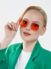Коралловый очки солнцезащитные, имиджевые унисекс с чехлом и салфеткой