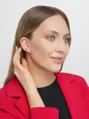 Бежевый меланж серьги, каффы, цвет золотой