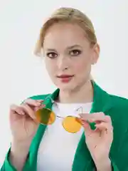 Оранжевый очки солнцезащитные, имиджевые унисекс с чехлом