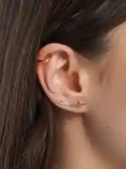 Бронзовый серьги, каффы, цвет золотой