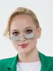 Серебряный современные солнцезащитные очки