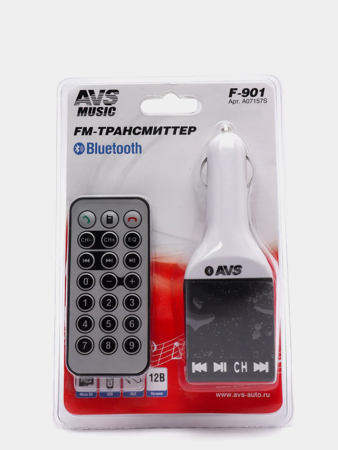 MP3 плеер + FM трансмиттер с дисплеем AVS, Bluetooth