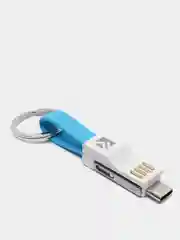Голубой кабель-брелок Floveme, Lightning / type-C, 2 цвета
