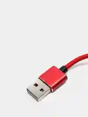 Красный usb кабель магнитный 3 в 1, сменные разъемы MicroUSB,Type-C,Lightning для Android и iPhone