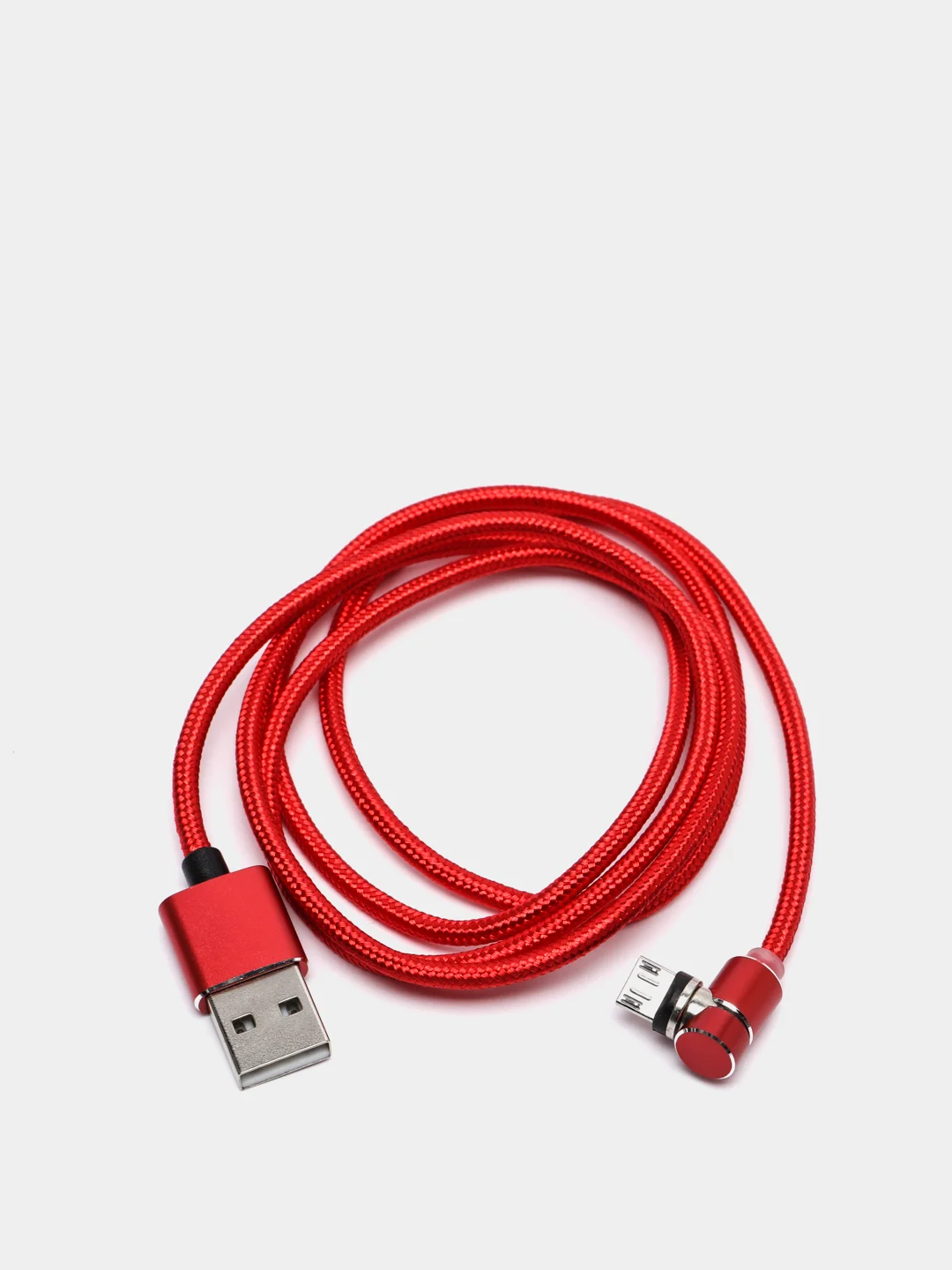 Красный usb кабель магнитный 3 в 1, сменные разъемы MicroUSB,Type-C,Lightning для Android и iPhone