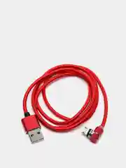 Красный usb кабель магнитный 3 в 1, сменные разъемы MicroUSB,Type-C,Lightning для Android и iPhone