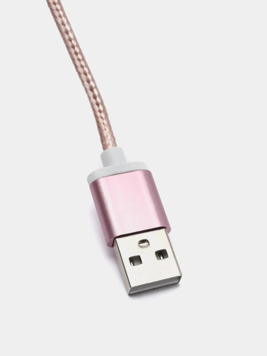 Розовый usb кабель для зарядки и передачи данных 2.0 А нейлоновый 1.35 м, micro usb, type c