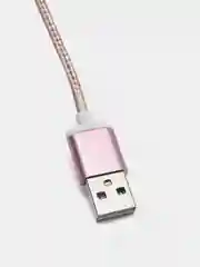 Розовый usb кабель для зарядки и передачи данных 2.0 А нейлоновый 1.35 м, micro usb, type c