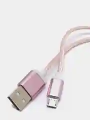 Розовый usb кабель для зарядки и передачи данных 2.0 А нейлоновый 1.35 м, micro usb, type c