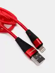 Красный usb кабель Borofone BU10 Lightning ткань 2.4A 1.2m (для Apple iPhone)