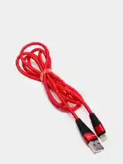 Красный usb кабель Borofone BU10 Lightning ткань 2.4A 1.2m (для Apple iPhone)