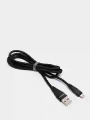 Черный usb кабель Borofone BU10 Micro-USB ткань 3A 1.2m