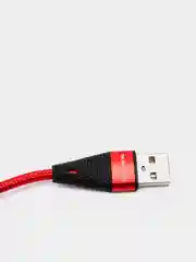 Красный usb кабель Borofone BU10 Lightning ткань 2.4A 1.2m (для Apple iPhone)
