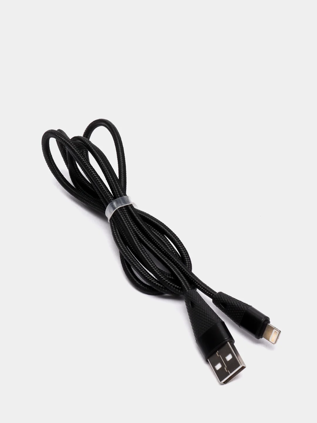 Черный usb кабель Borofone BU10 Lightning ткань 2.4A 1.2m (для Apple iPhone)