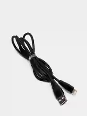 Черный usb кабель Borofone BU10 Lightning ткань 2.4A 1.2m (для Apple iPhone)
