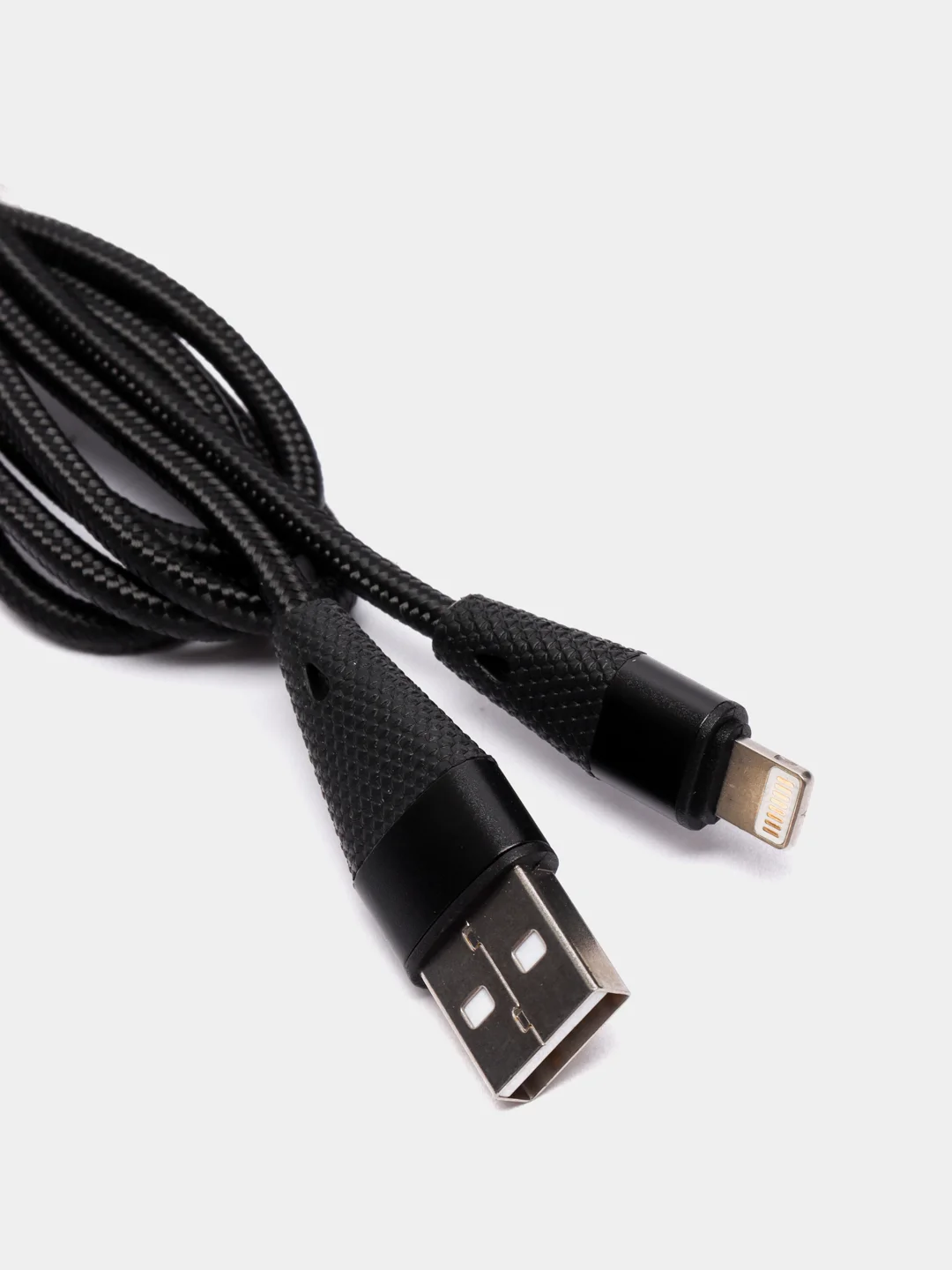 Черный usb кабель Borofone BU10 Lightning ткань 2.4A 1.2m (для Apple iPhone)