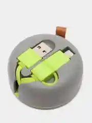 Самовтягивающийся кабель-улитка Floveme, с 2 головками: iPhone и micro SD