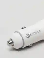 Белый авто адаптер Olaf для быстрого заряда Qualcomm 3.0.с двумя портами USB