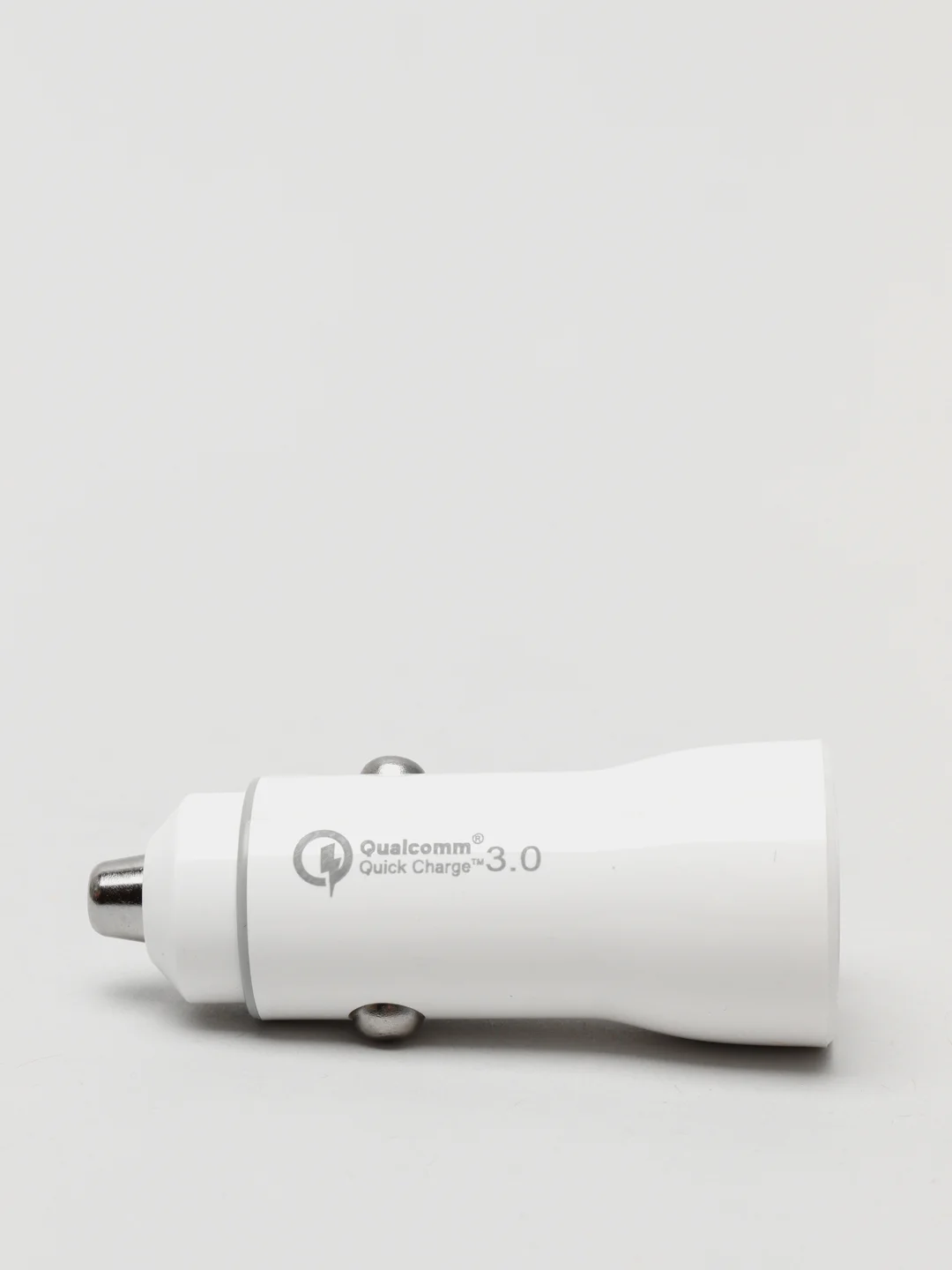 Белый авто адаптер Olaf для быстрого заряда Qualcomm 3.0.с двумя портами USB