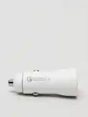 Белый авто адаптер Olaf для быстрого заряда Qualcomm 3.0.с двумя портами USB