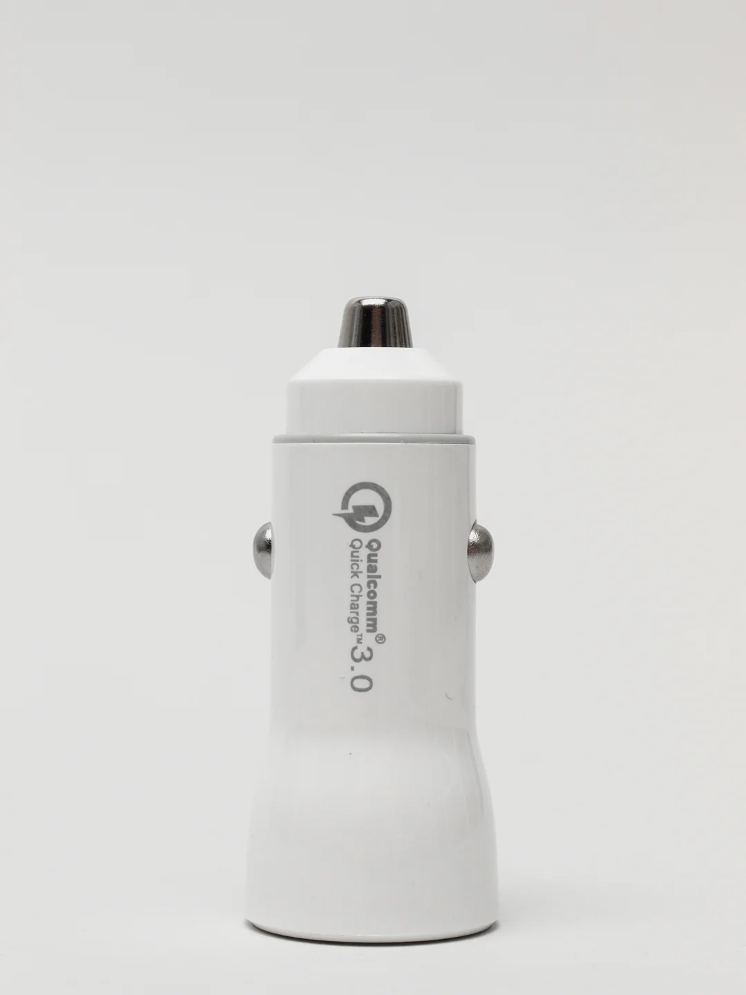 Белый авто адаптер Olaf для быстрого заряда Qualcomm 3.0.с двумя портами USB