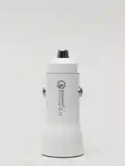 Белый авто адаптер Olaf для быстрого заряда Qualcomm 3.0.с двумя портами USB