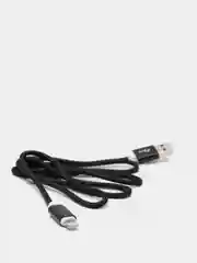 Черный usb кабель 2.0 А  Apple Lythning, type C, micro usb
