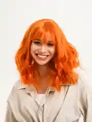 Лавандовый парик с челкой