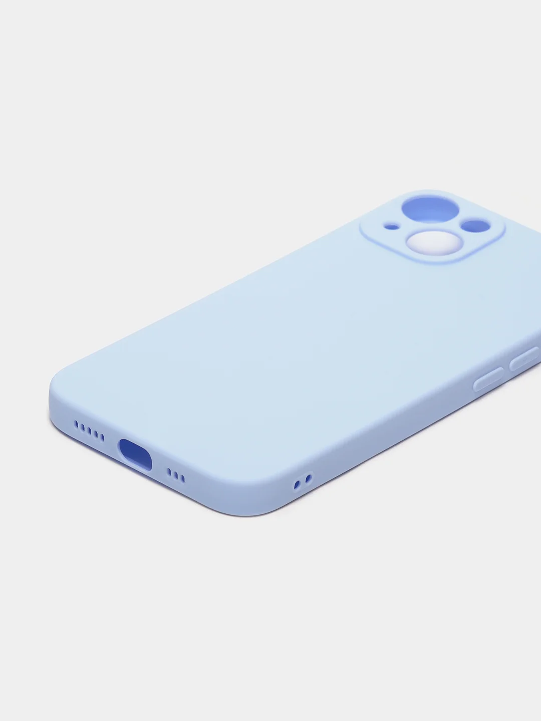 Голубой чехол для iPhone 13 Mini 12 Mini 13 Pro с защитой камеры силиконовый