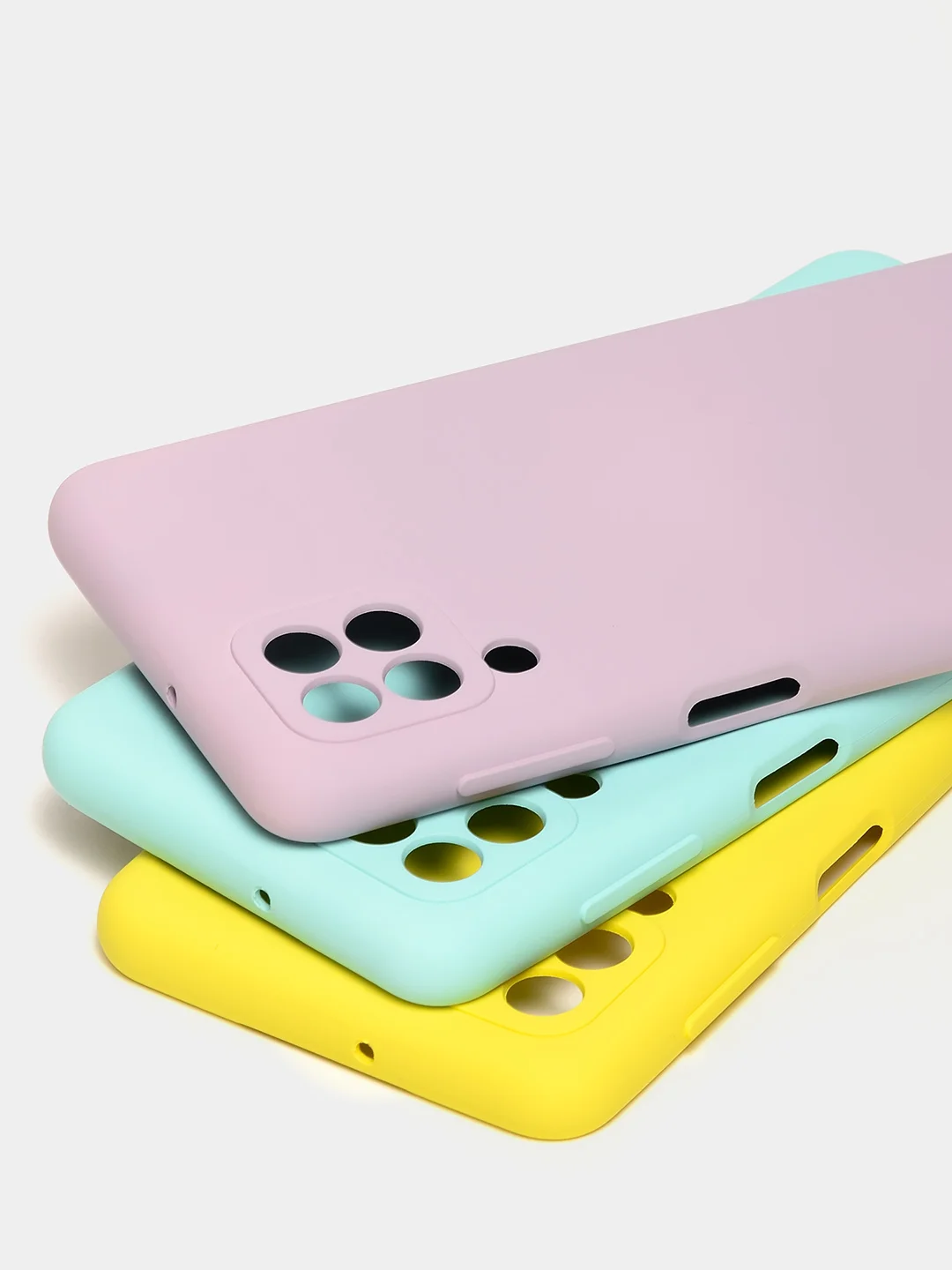 Чехол силиконовый с защитой камеры для Samsung A22 / M32 / M22 с бархатной подкладкой