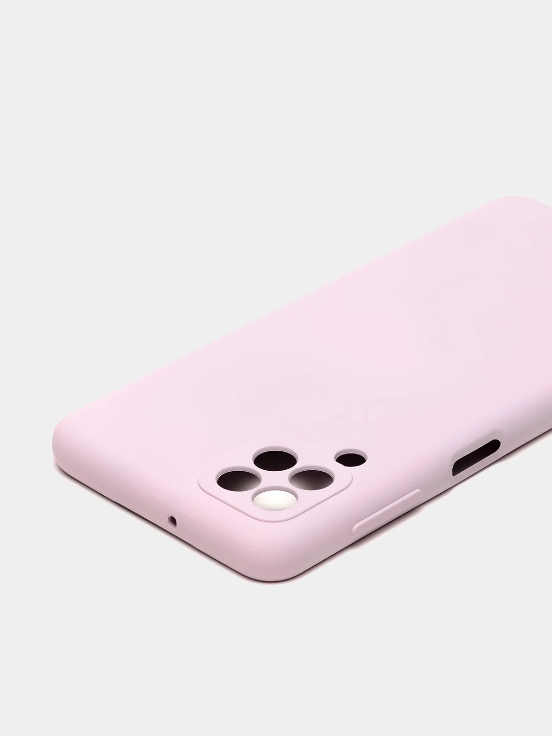 Лавандовый чехол силиконовый с защитой камеры для Samsung A22 / M32 / M22 с бархатной подкладкой