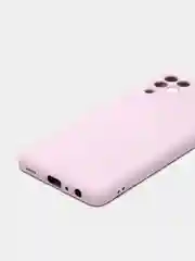 Лавандовый чехол силиконовый с защитой камеры для Samsung A22 / M32 / M22 с бархатной подкладкой